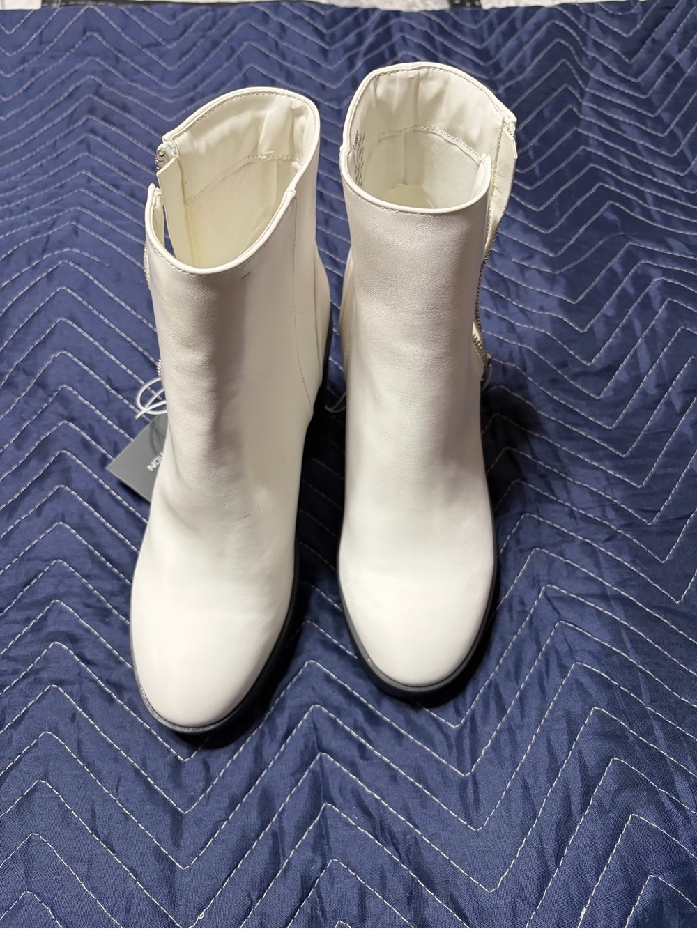 French Connection White Ankle Booties